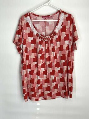 Woman Within Red Printed Blouse Women’s